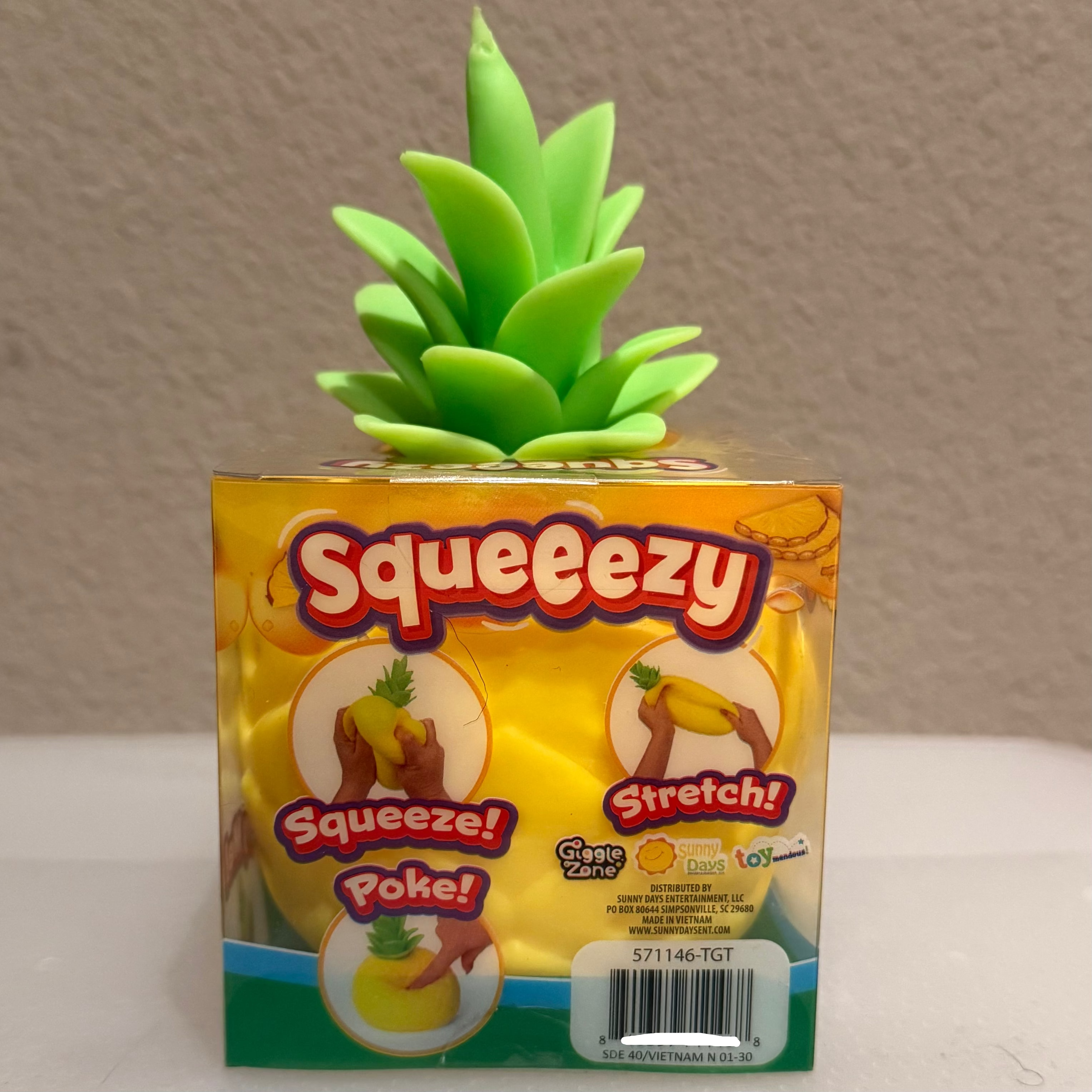 Sunny Days Squeeezy Pineapple Fidget Toy