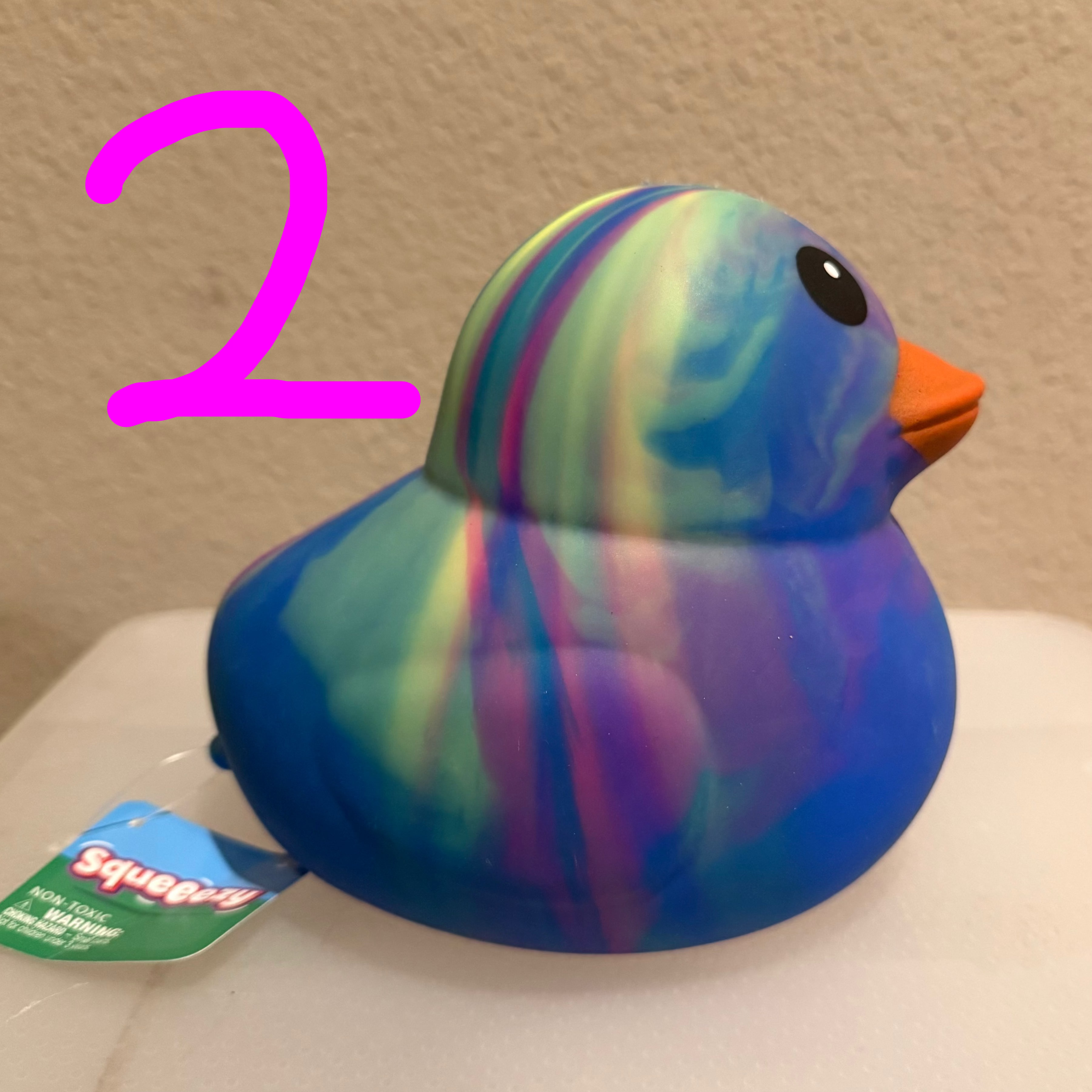 Sunny Days Jumbo Squeezy Ducks - Tie Dye Blue