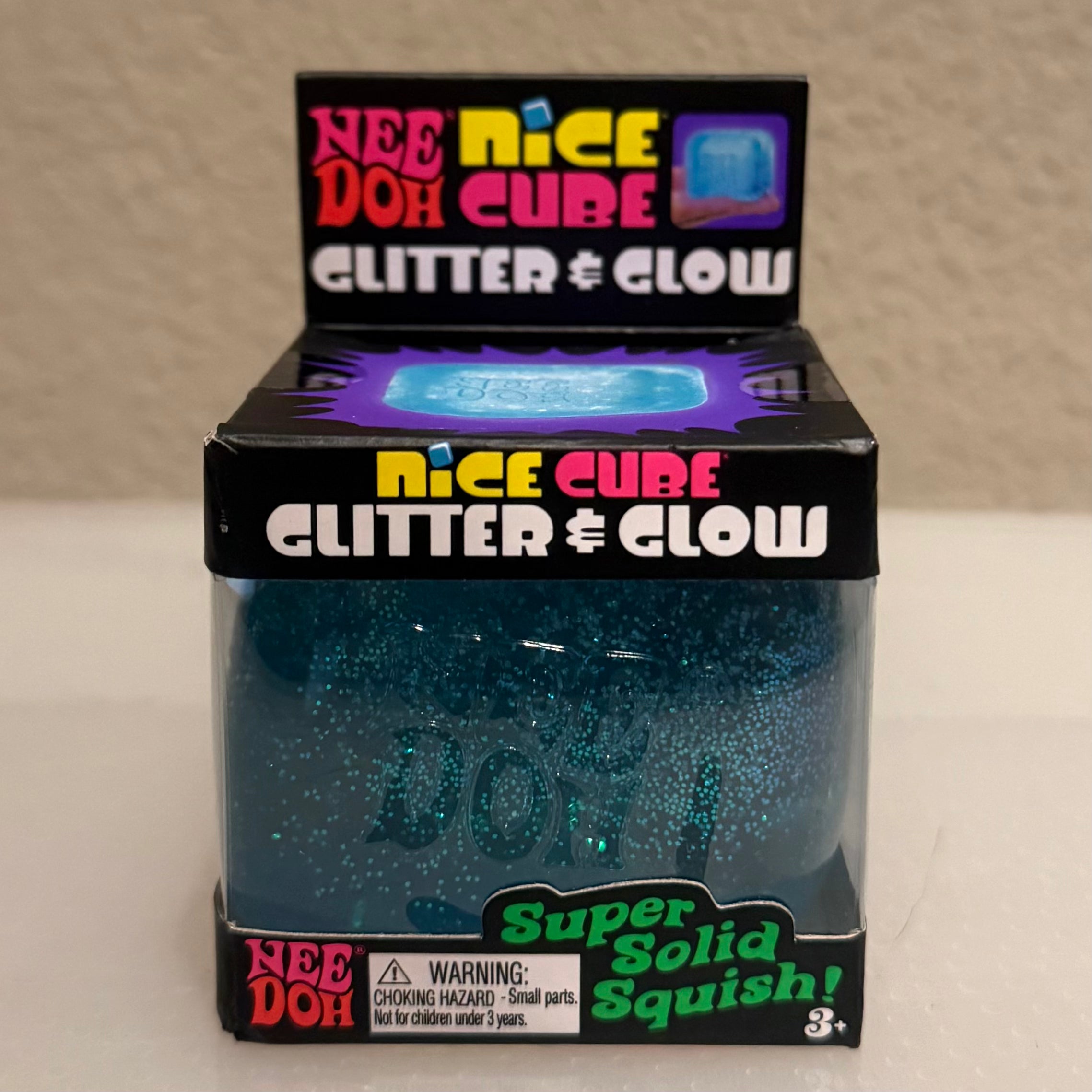 NeeDoh Nice Cube Glitter & Glow - Blue
